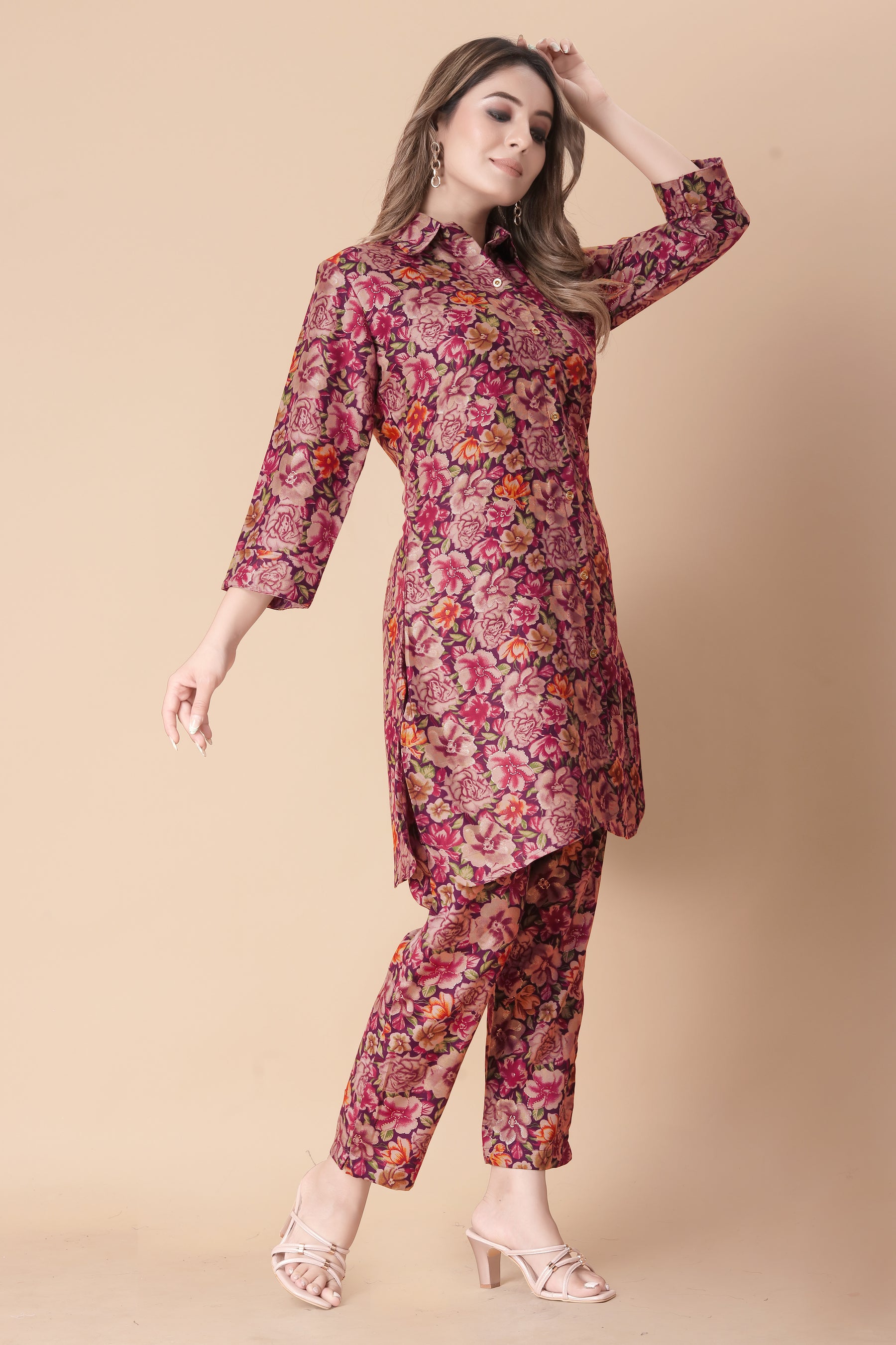 ILARAA Women's Floral Printed Rayon Co-Ord Set | Premium 100% Rayon | 2 Piece Top & Pant Set