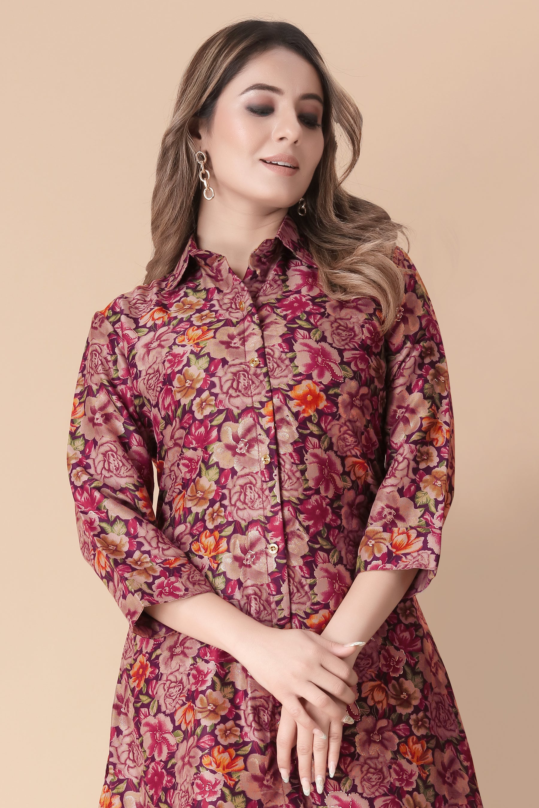 ILARAA Women's Floral Printed Rayon Co-Ord Set | Premium 100% Rayon | 2 Piece Top & Pant Set