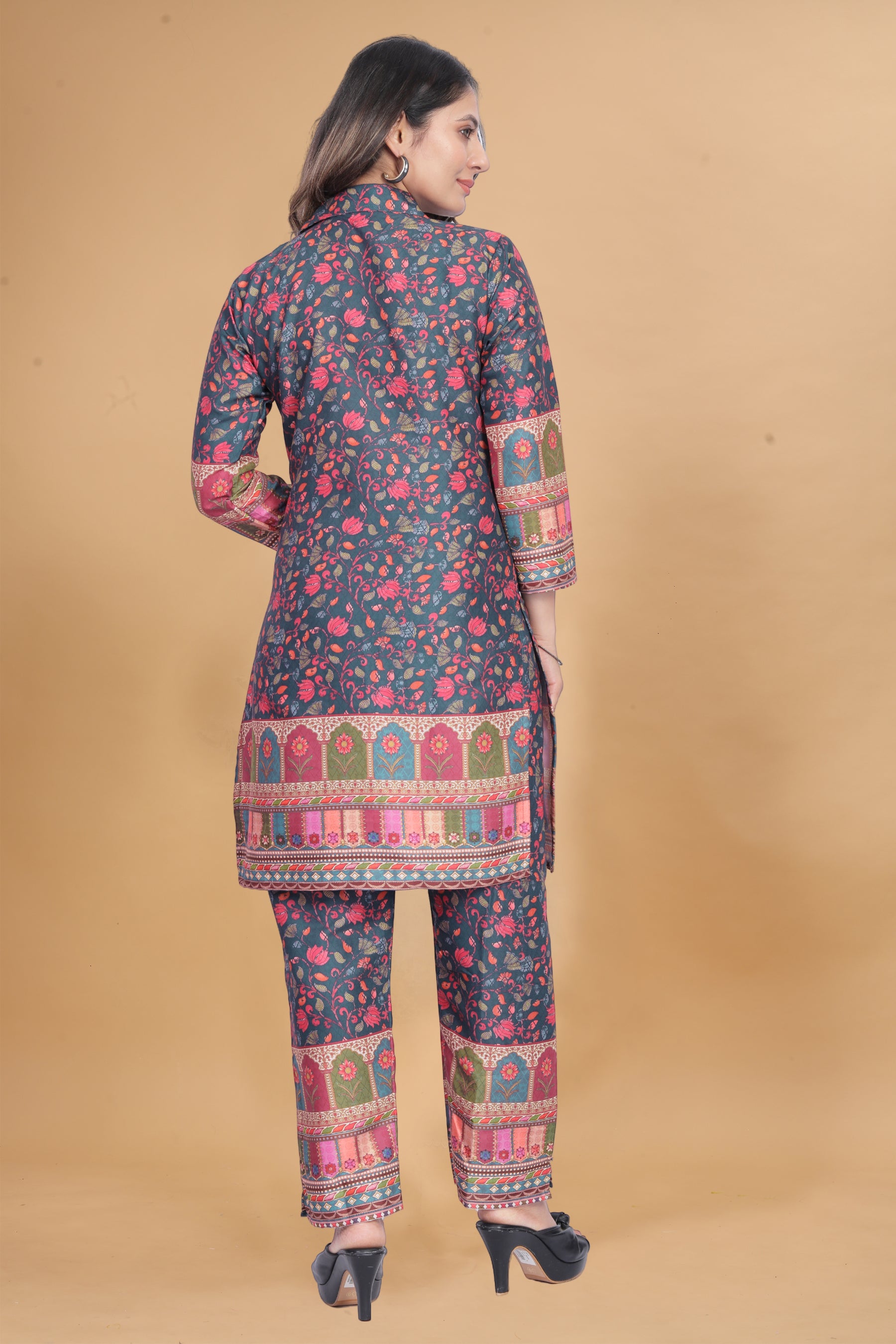 ILARAA Women's Floral Printed Cotton Rayon Co-Ord Set | Premium 2 Piece Top & Pant Set | Casual & Office Wear