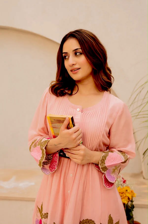 Premium Pink Floral Embroidered Kurta Palazzo Set for Women