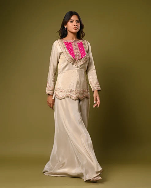 Elegant Dark Green Embroidered Anarkali Gown with Pleated Flare
