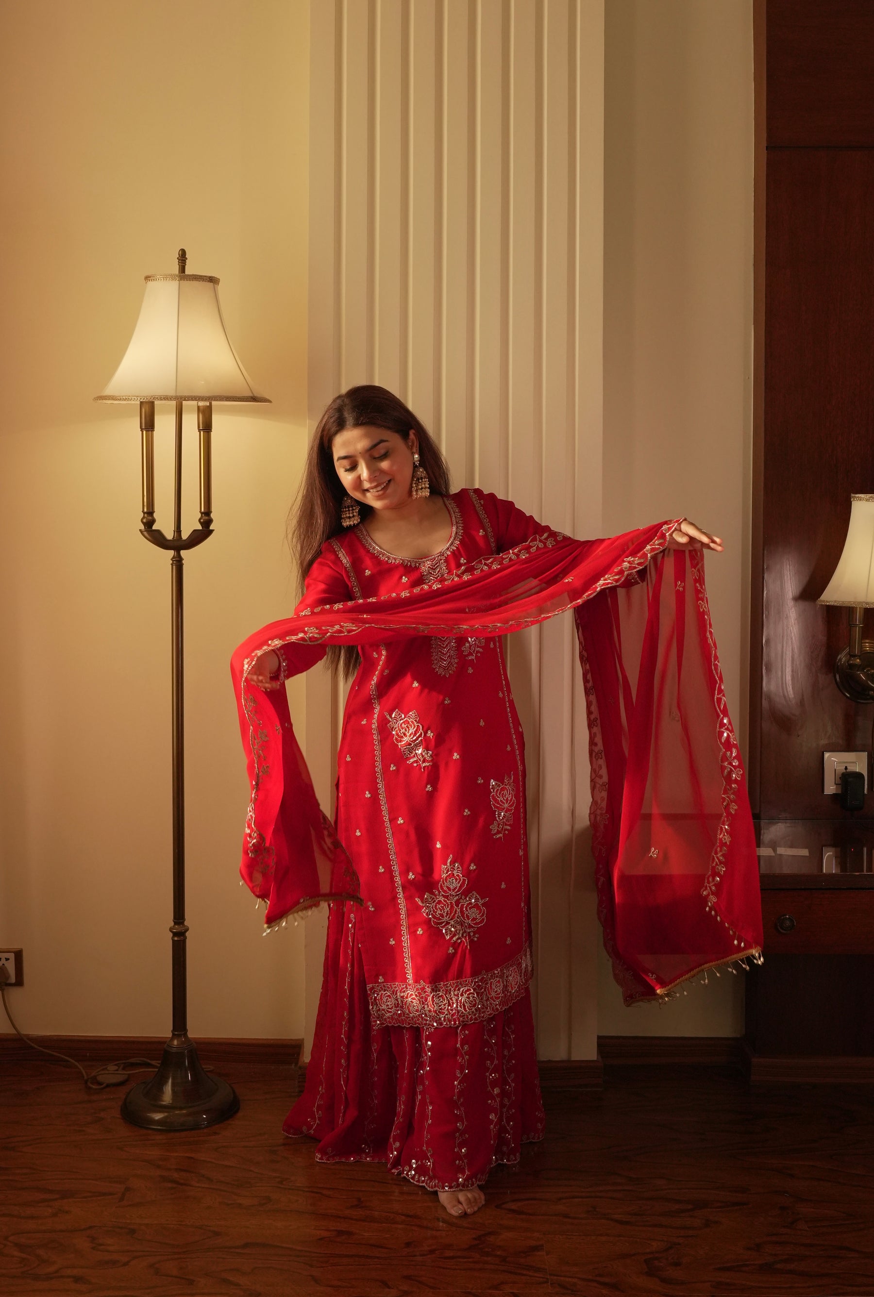 Designer Embroidered Sharara Suit Set with Dupatta | Festive Ethnic Wear