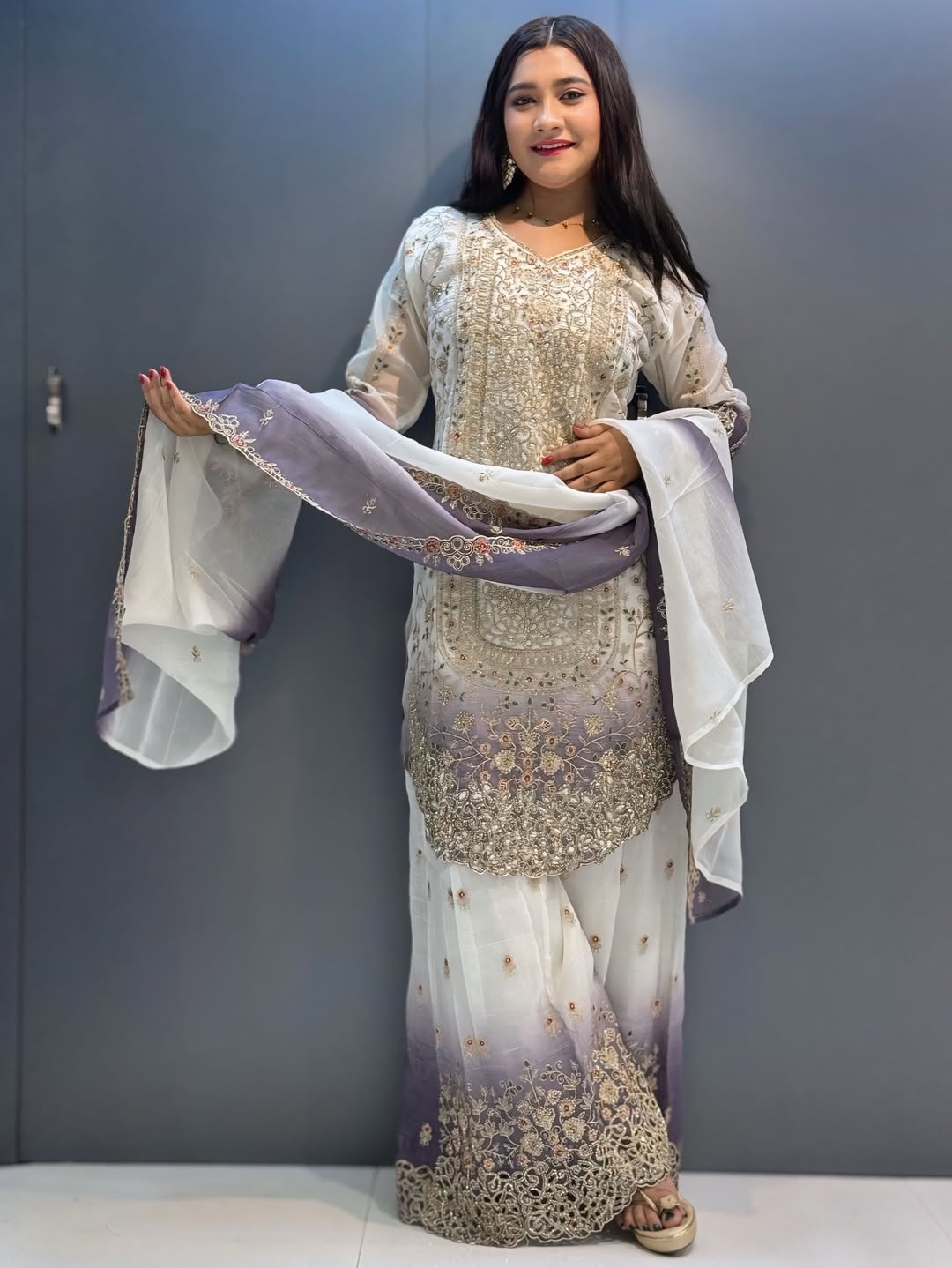 Designer Heavy Embroidered Pakistani Suit Set | 3 Piece Salwar Suit