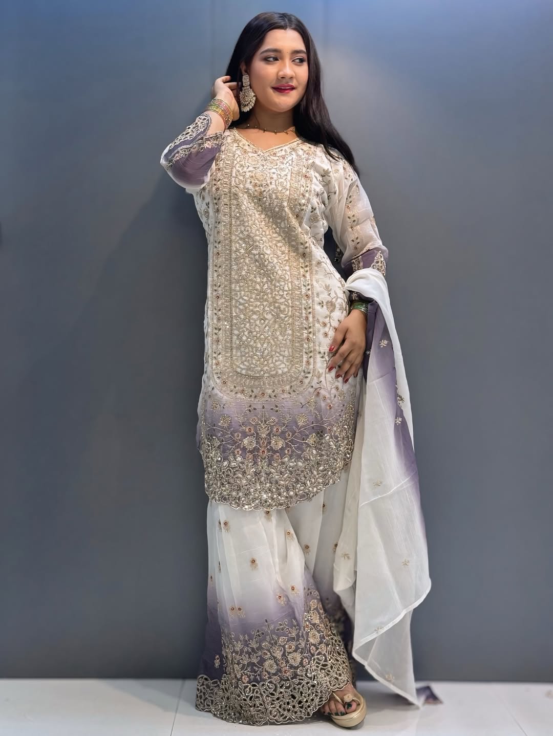 Designer Heavy Embroidered Pakistani Suit Set | 3 Piece Salwar Suit