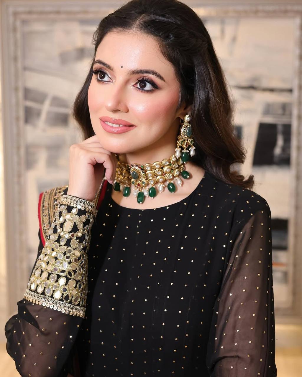 Premium Black Anarkali Suit Set with Embroidered Border & Dupatta | 3 Piece Ethnic Wear