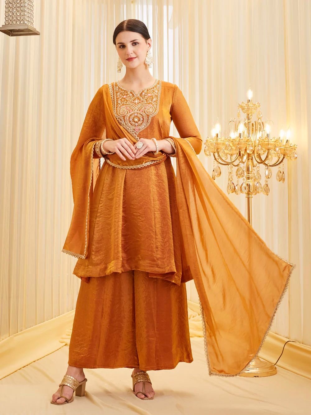 Women’s Heavy Embroidered 3 Piece Suit Set with Dupatta