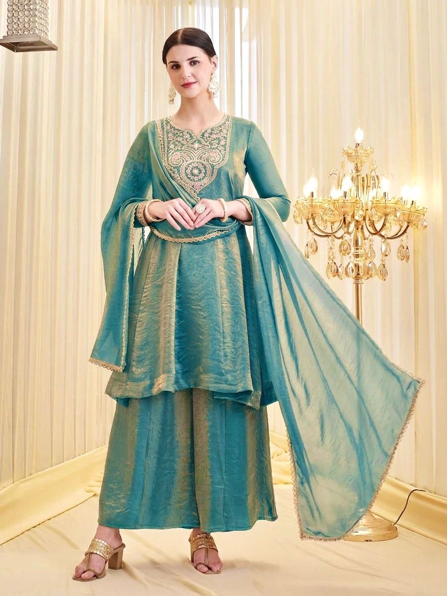 Women’s Heavy Embroidered 3 Piece Suit Set with Dupatta