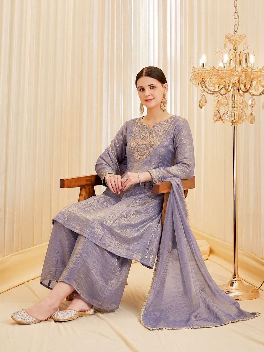Women’s Heavy Embroidered 3 Piece Suit Set with Dupatta