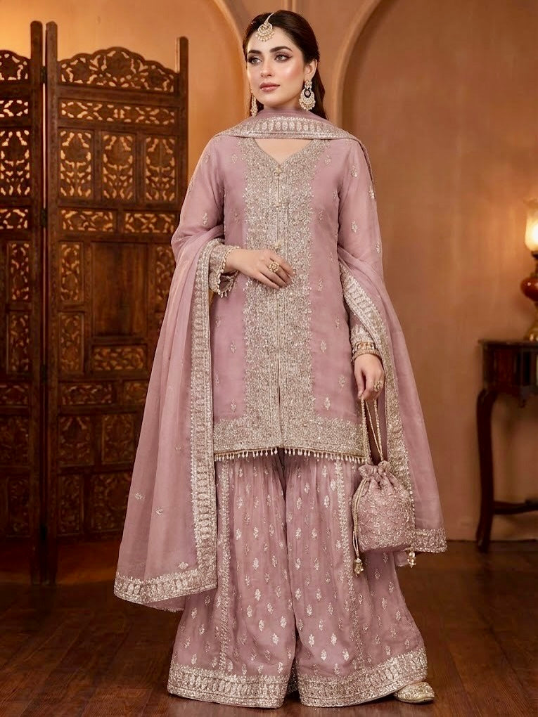 Women's Maroon Embroidered Lawn 3 Piece Suit with Dupatta – Premium Ethnic Pakistani Salwar Kameez