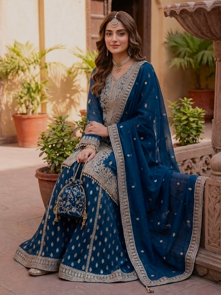 Women's Maroon Embroidered Lawn 3 Piece Suit with Dupatta – Premium Ethnic Pakistani Salwar Kameez