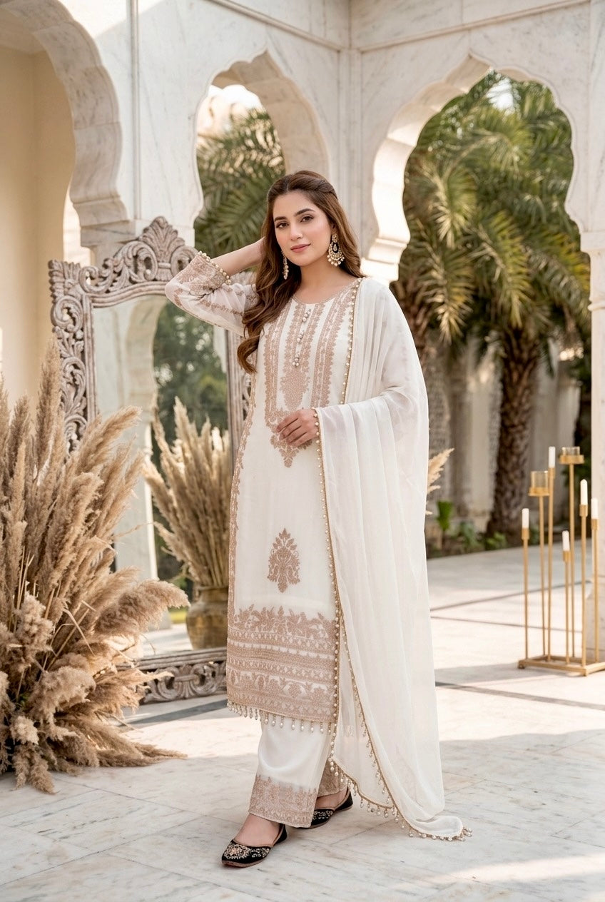 Elegant Embroidered 3 Piece Pakistani Suit – Premium Festive Collection