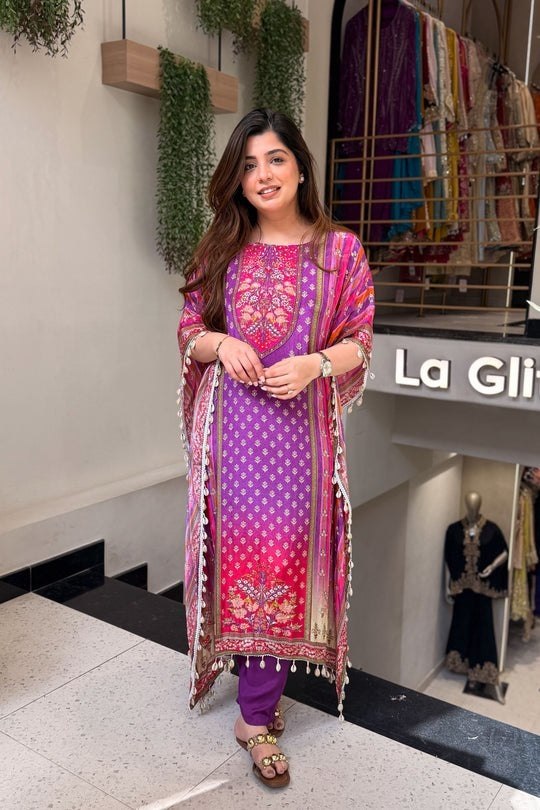 Designer Printed 3 Piece Pakistani Suit Set with Dupatta | Ethnic Salwar Suit