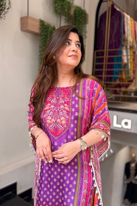 Designer Printed 3 Piece Pakistani Suit Set with Dupatta | Ethnic Salwar Suit