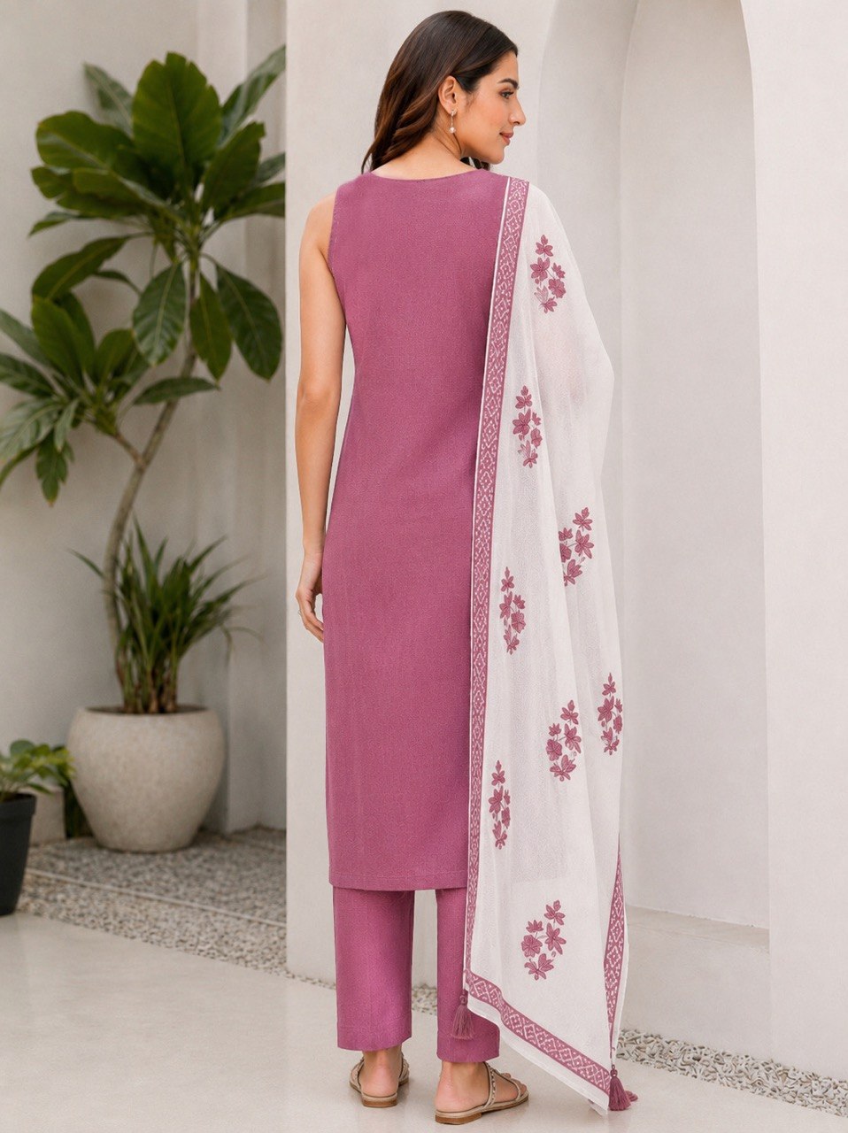 Designer Floral Embroidered Straight Kurta Pant Dupatta Set for Women | Elegant Ethnic 3 Piece Suit