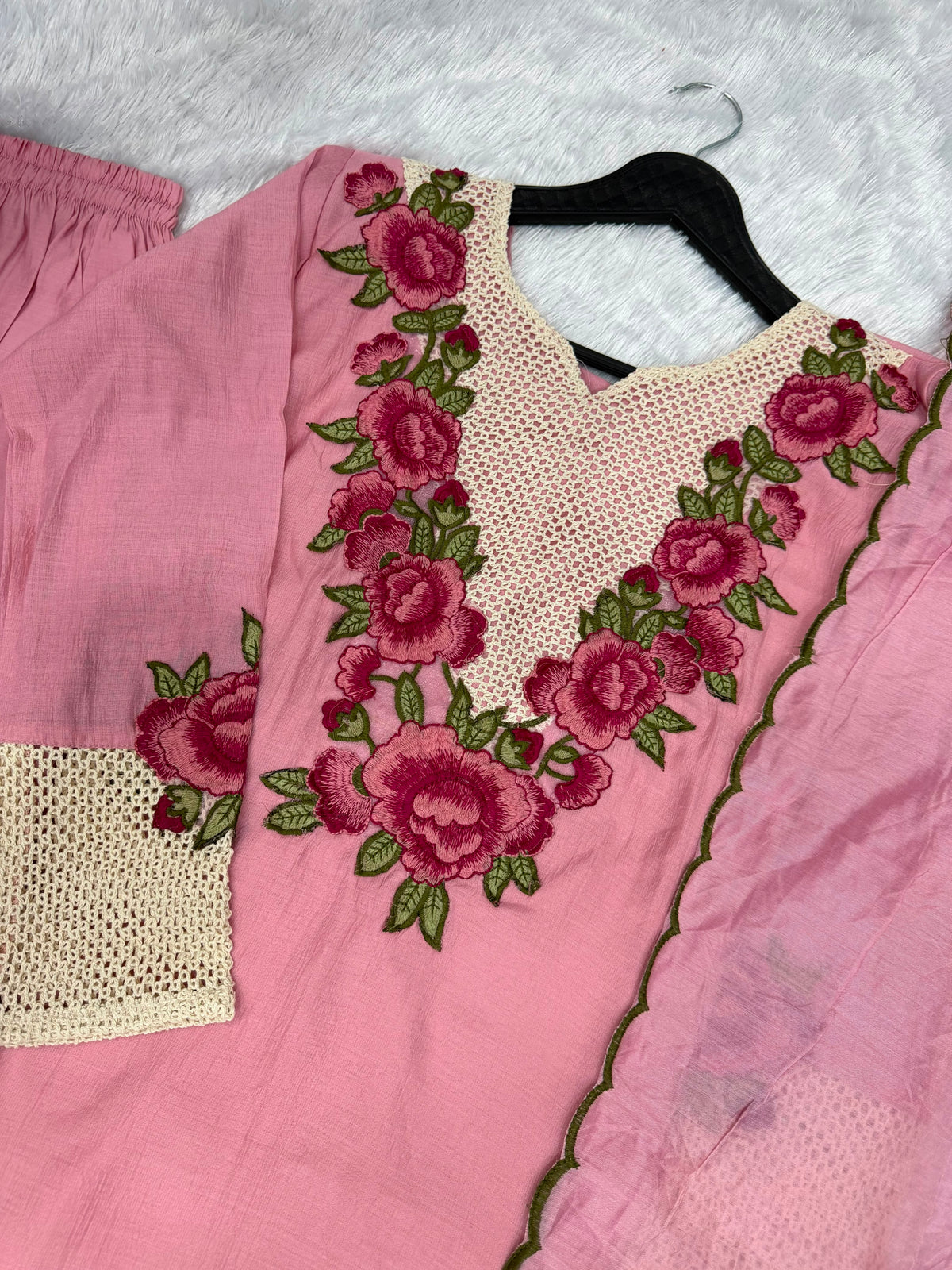 Premium Floral Embroidered 3 Piece Salwar Suit Set for Women