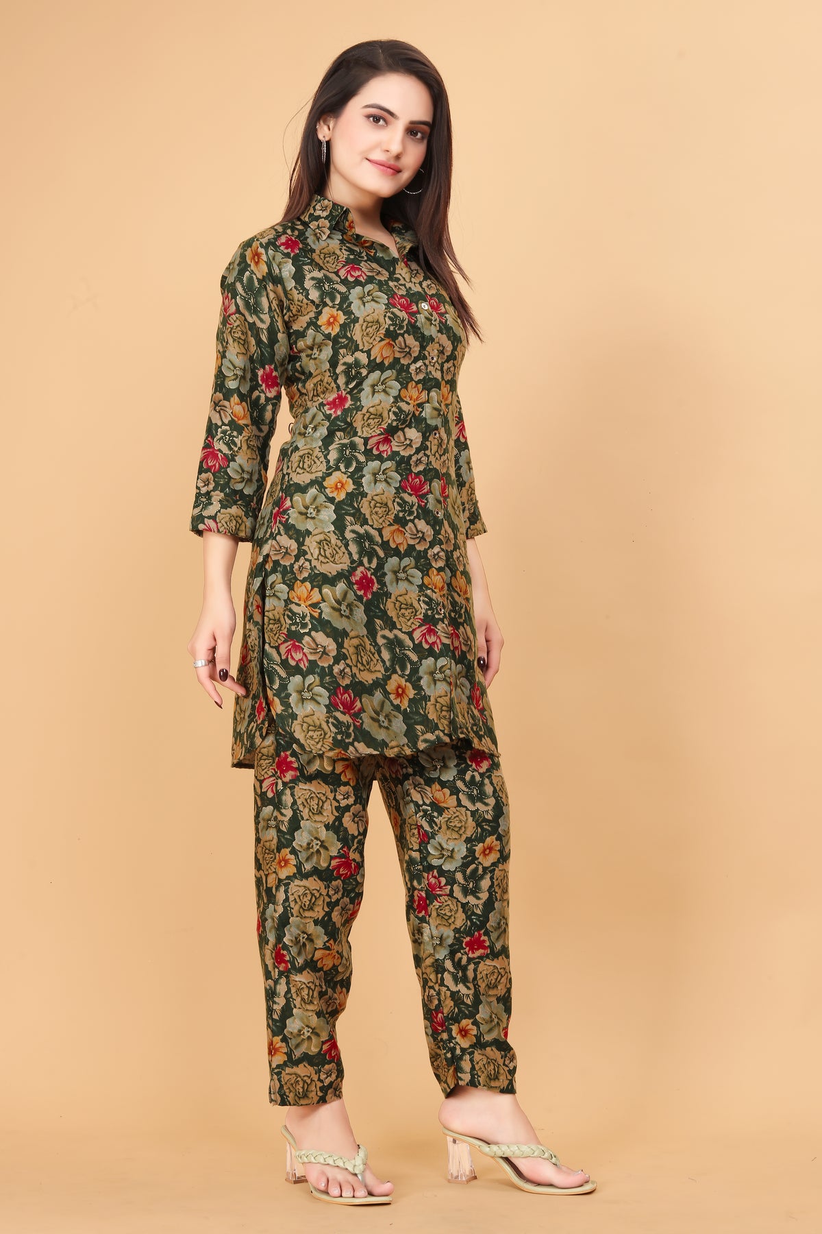 ILARAA Women's Floral Printed Rayon Co-Ord Set | Premium 100% Rayon | 2 Piece Top & Pant Set