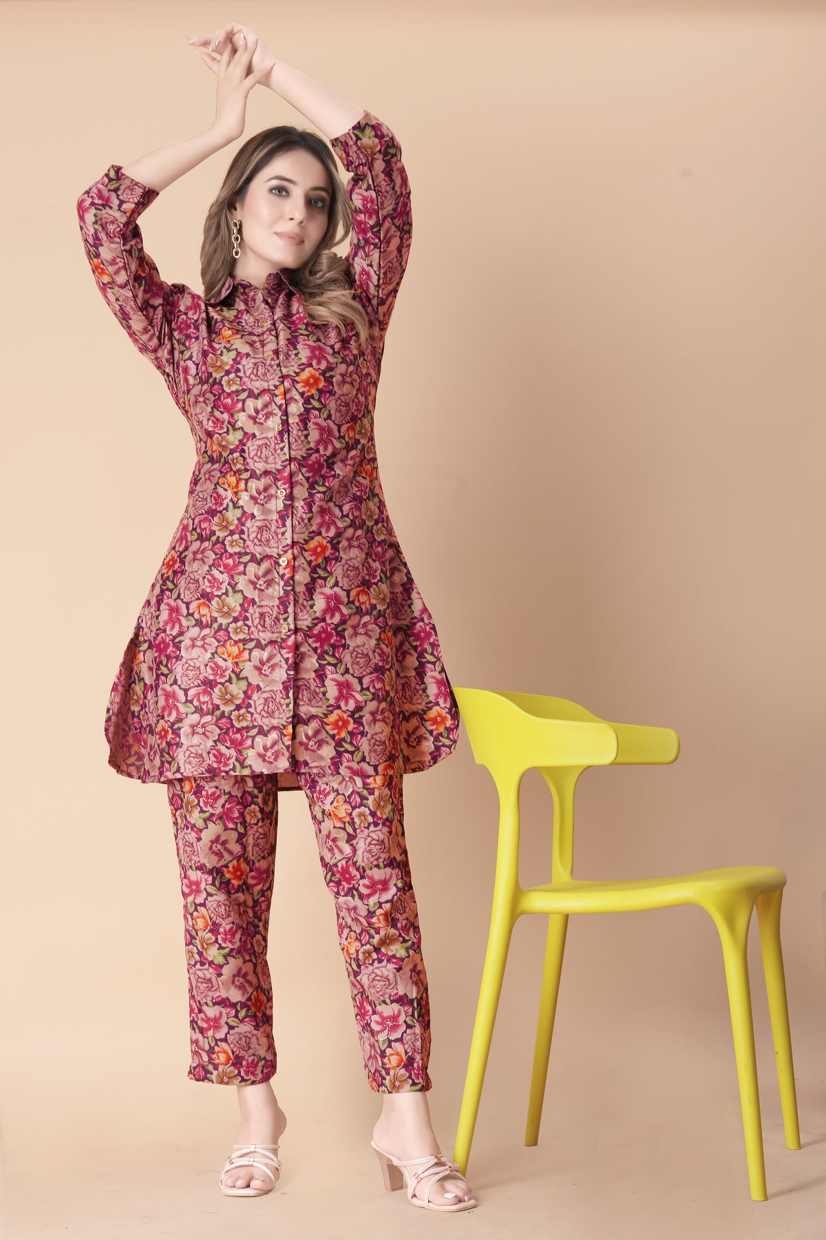 ILARAA Women's Floral Printed Rayon Co-Ord Set | Premium 100% Rayon | 2 Piece Top & Pant Set