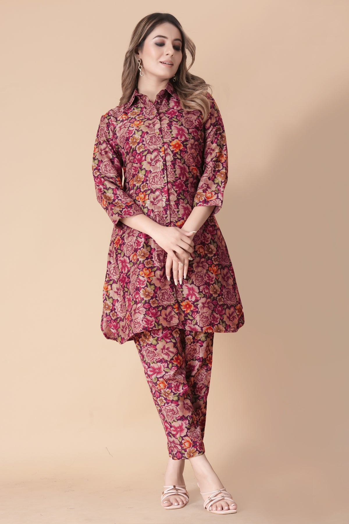 ILARAA Women's Floral Printed Rayon Co-Ord Set | Premium 100% Rayon | 2 Piece Top & Pant Set
