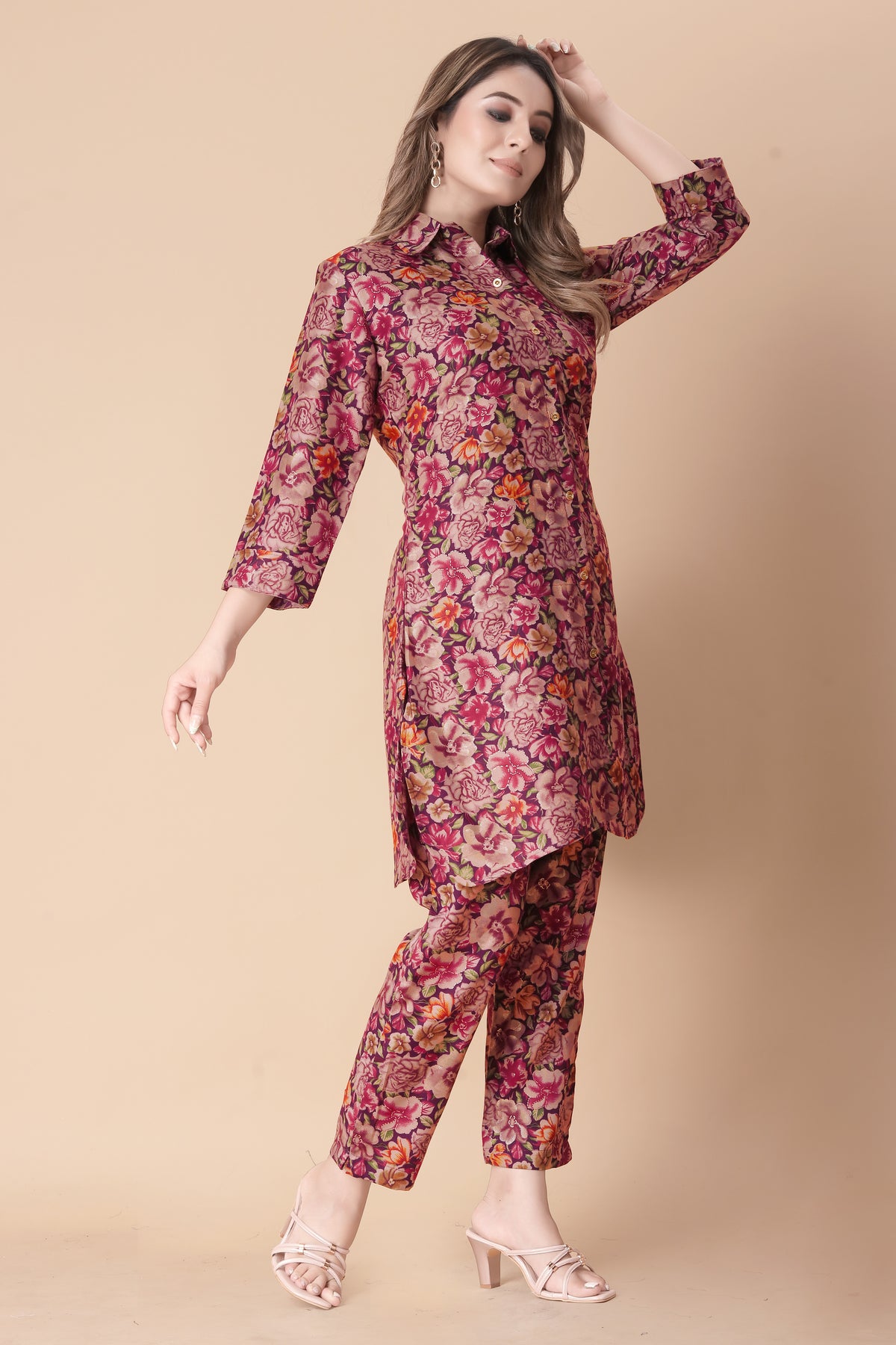 ILARAA Women's Floral Printed Rayon Co-Ord Set | Premium 100% Rayon | 2 Piece Top & Pant Set