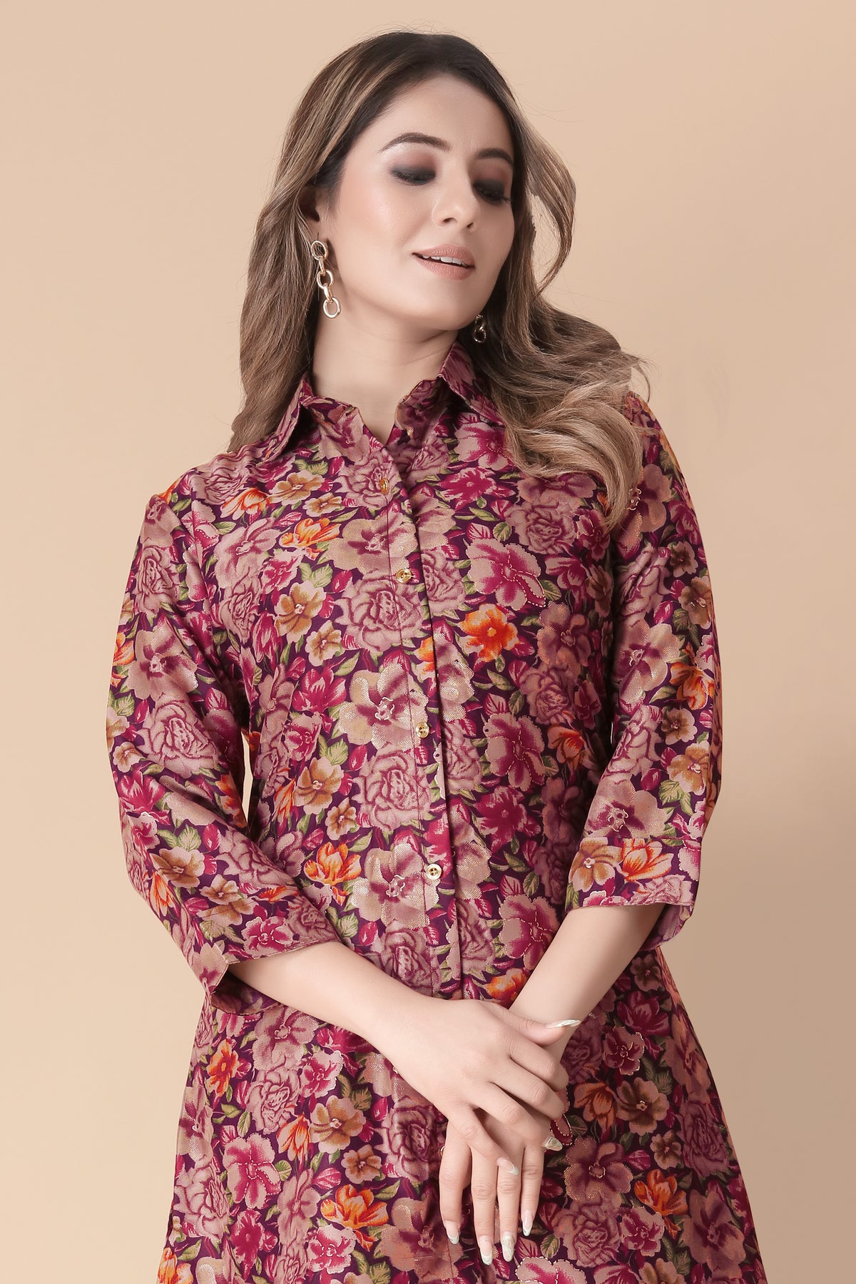 ILARAA Women's Floral Printed Rayon Co-Ord Set | Premium 100% Rayon | 2 Piece Top & Pant Set