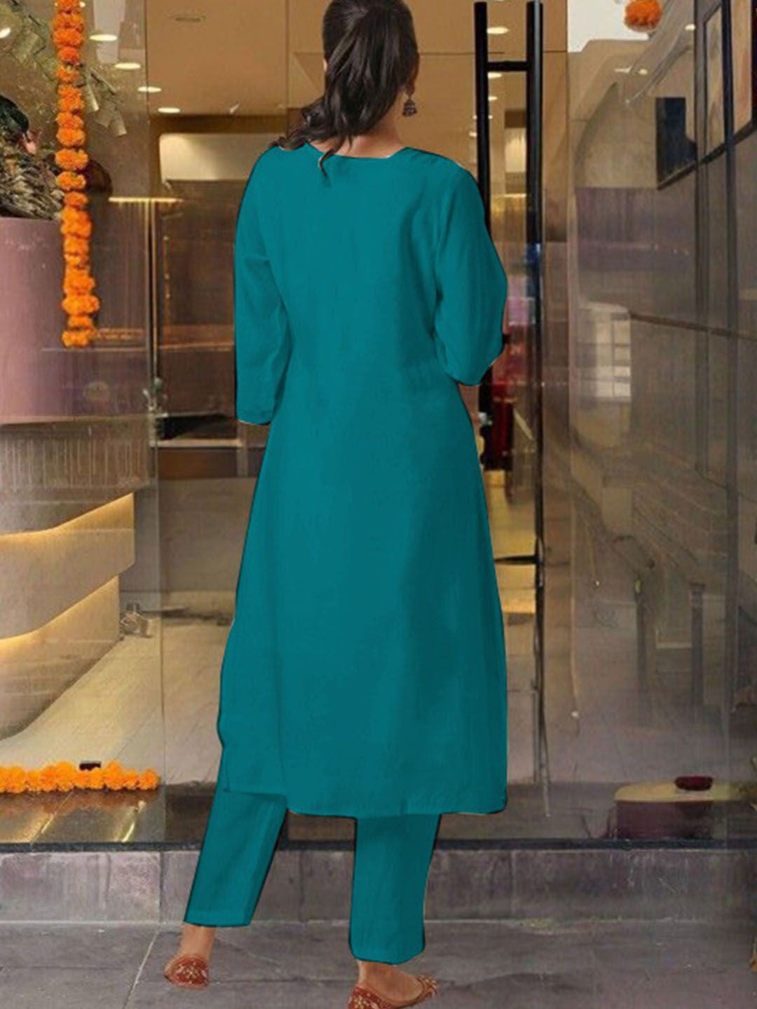 ILARAA Women's Embroidered PV Chanderi Roman Silk Kurta Pant Set with Jacquard Dupatta | Premium Ethnic Wear