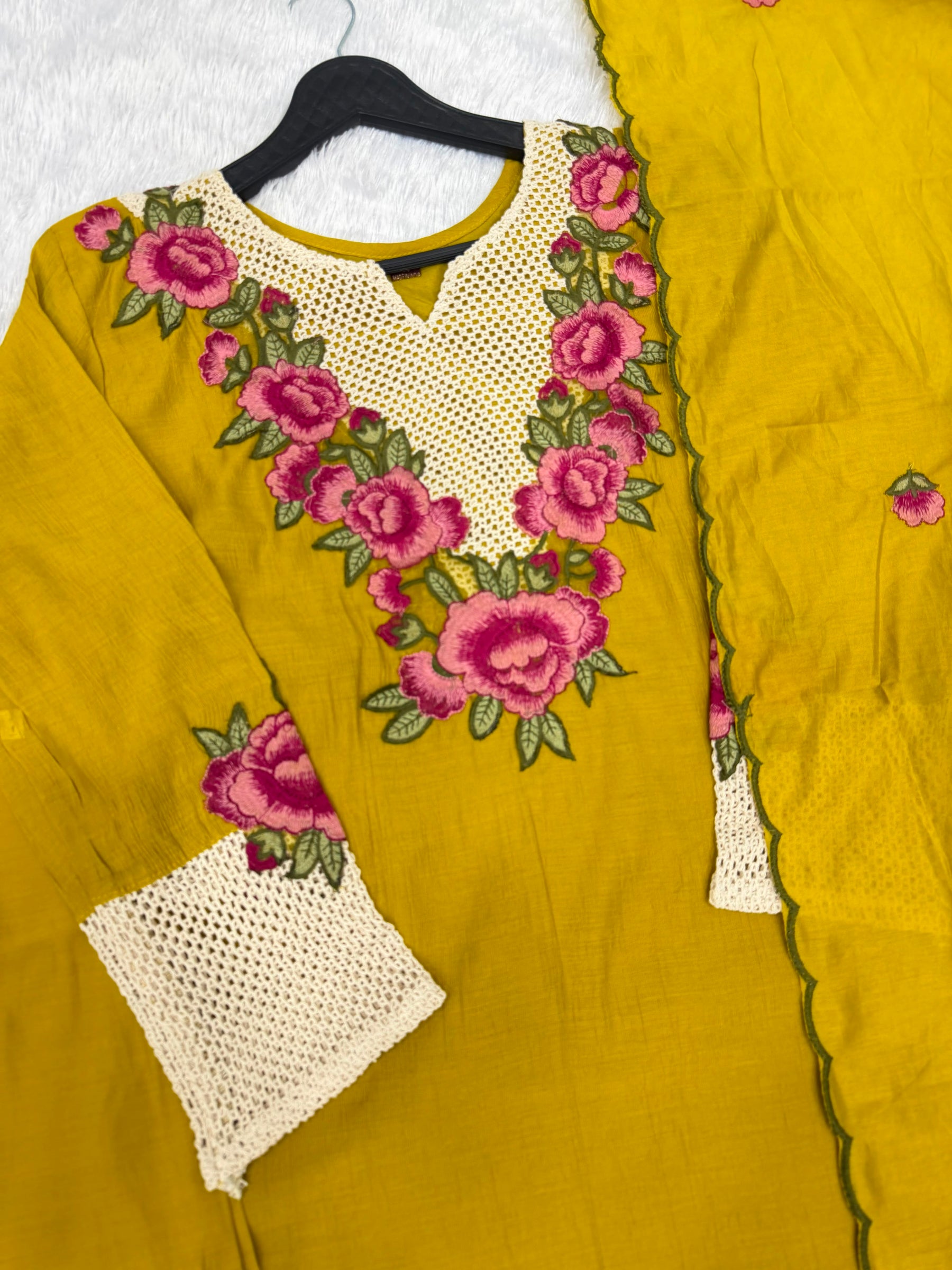 Premium Floral Embroidered 3 Piece Salwar Suit Set for Women