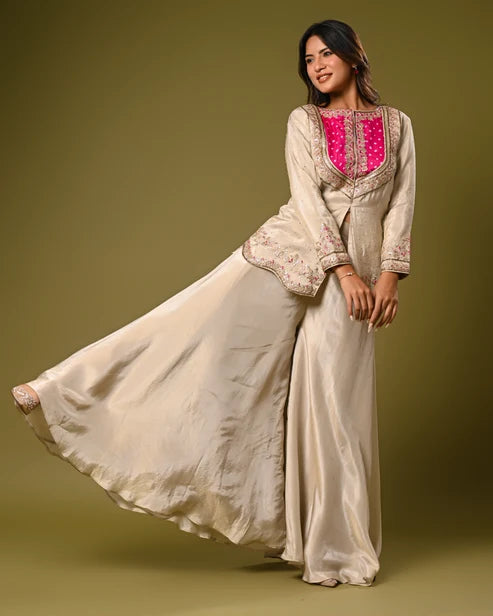 Elegant Dark Green Embroidered Anarkali Gown with Pleated Flare
