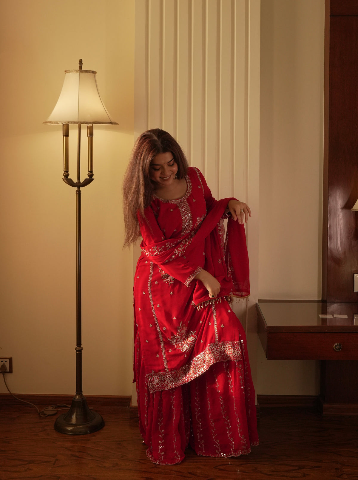 Designer Embroidered Sharara Suit Set with Dupatta | Festive Ethnic Wear