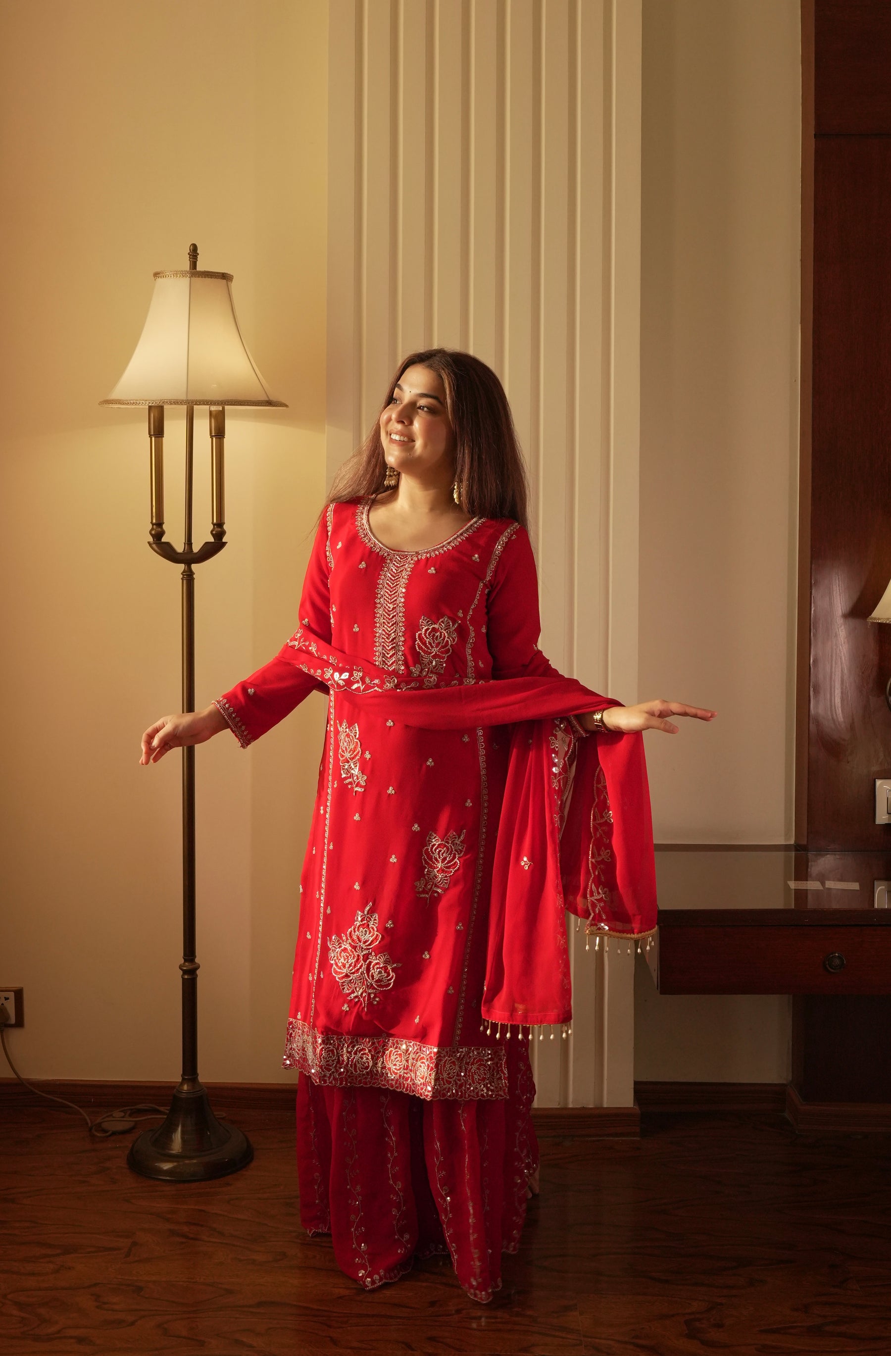 Designer Embroidered Sharara Suit Set with Dupatta | Festive Ethnic Wear