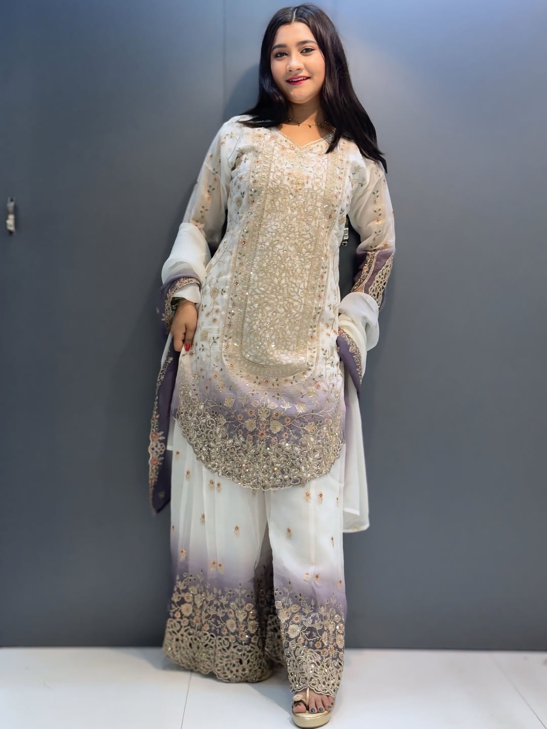 Designer Heavy Embroidered Pakistani Suit Set | 3 Piece Salwar Suit