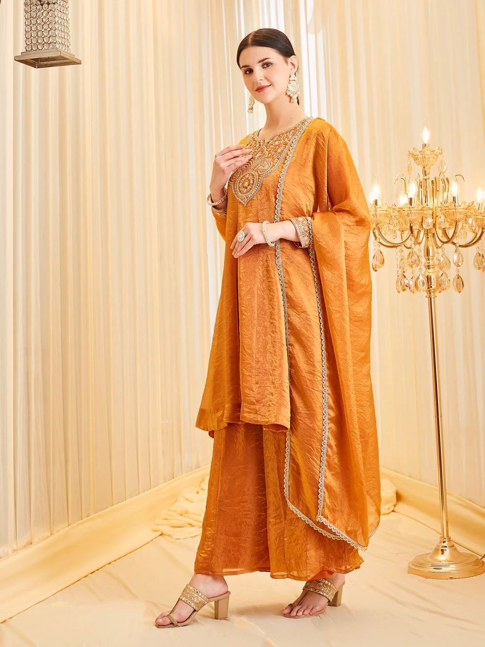 Women’s Heavy Embroidered 3 Piece Suit Set with Dupatta