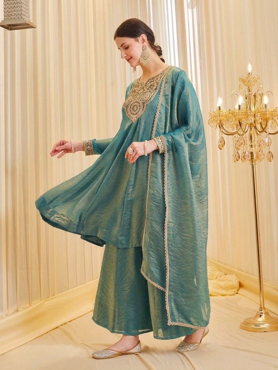 Women’s Heavy Embroidered 3 Piece Suit Set with Dupatta
