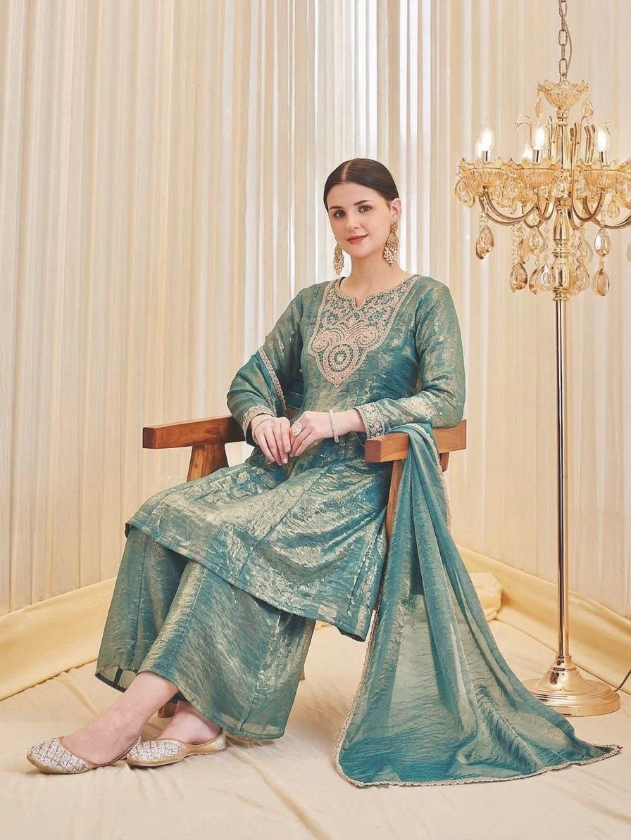 Women’s Heavy Embroidered 3 Piece Suit Set with Dupatta