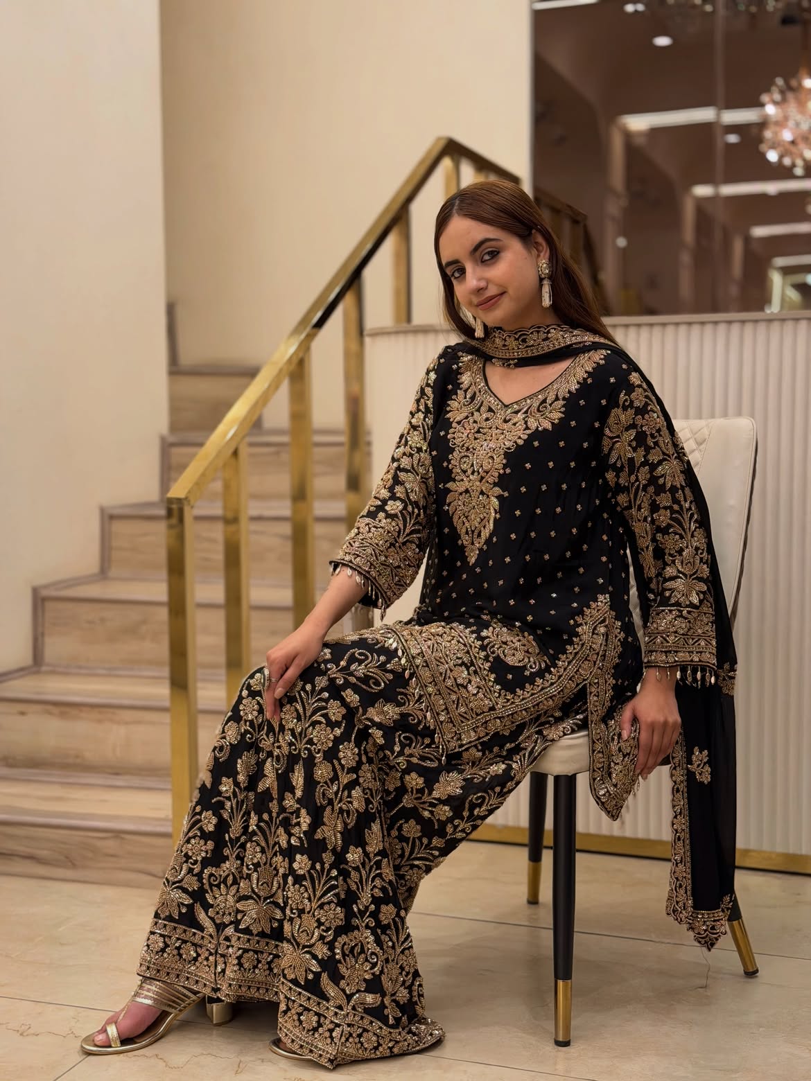 Black Heavy Embroidered Designer Lehenga Choli Set with Dupatta