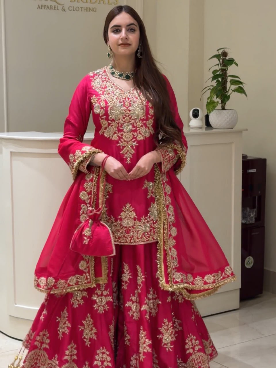 Designer Heavy Embroidery Anarkali Sharara Set With Dupatta | Festive & Wedding Wear