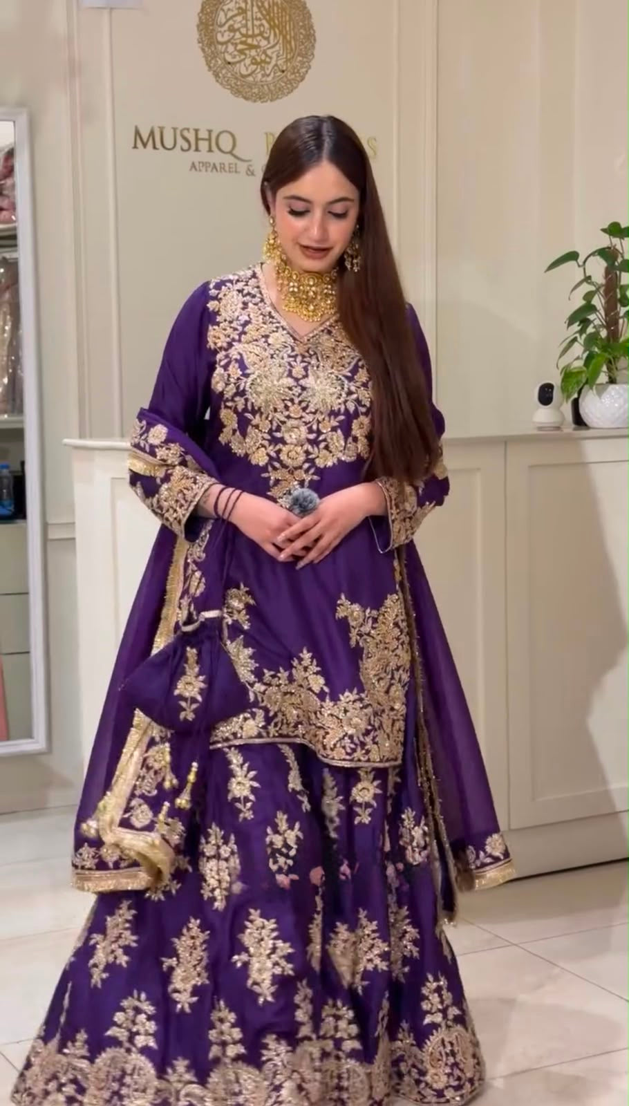 Designer Heavy Embroidery Anarkali Sharara Set With Dupatta | Festive & Wedding Wear