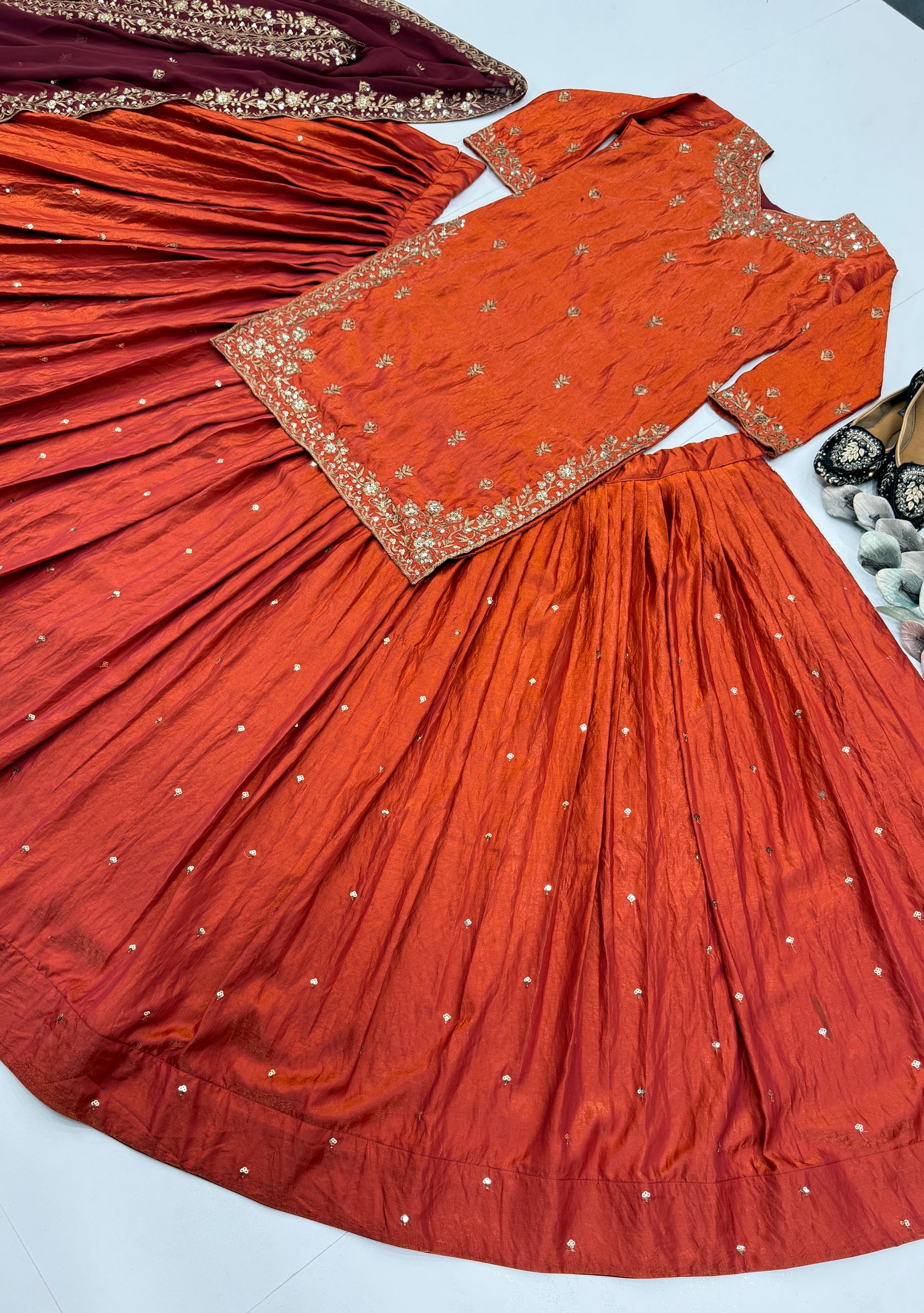 Designer Embroidered Kurta Sharara With Dupatta Set For Women | Festive Ethnic Wear