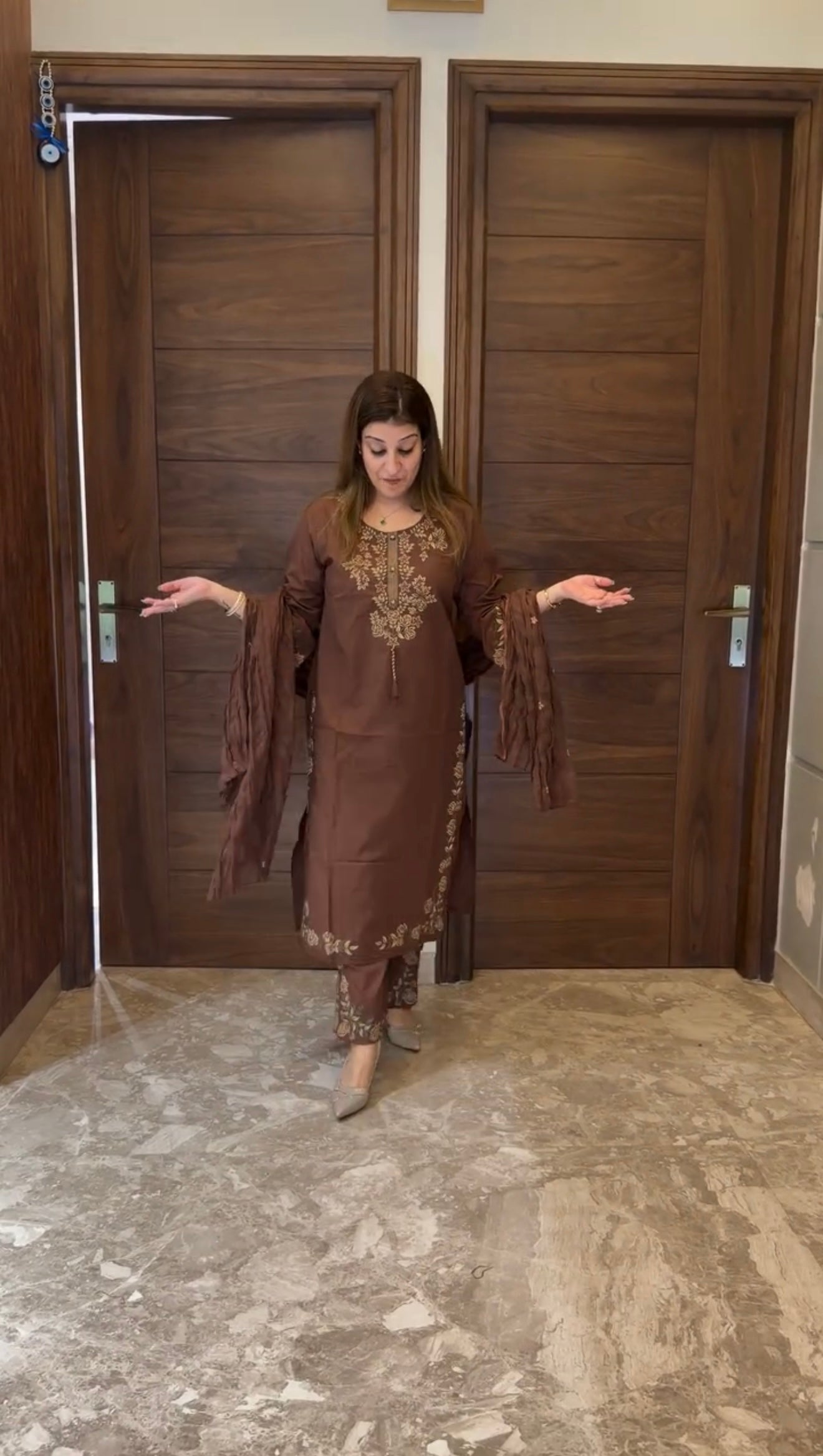 Premium Embroidered Straight Kurta Pant Set with Dupatta | 3-Piece Ethnic Suit