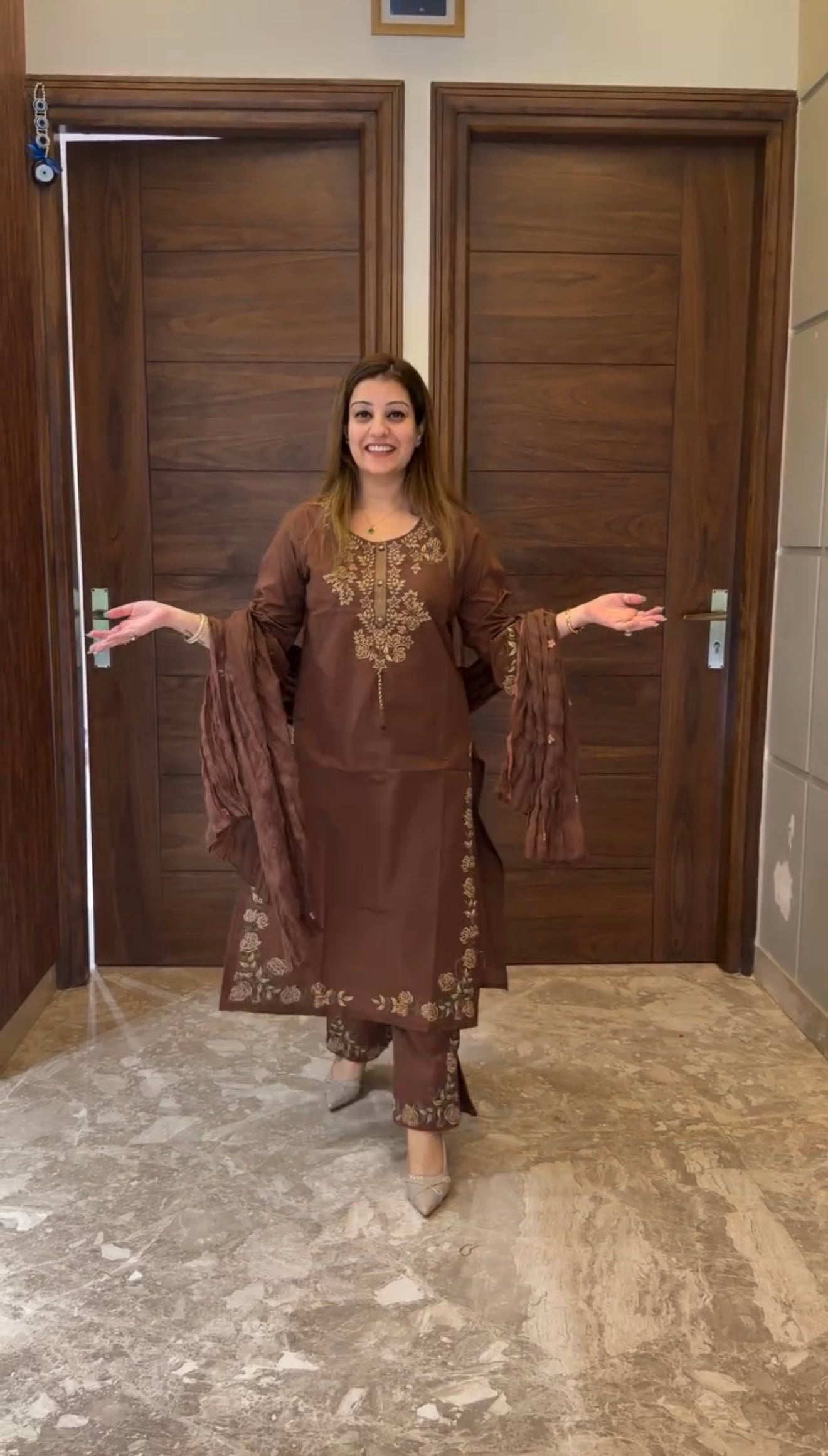 Premium Embroidered Straight Kurta Pant Set with Dupatta | 3-Piece Ethnic Suit