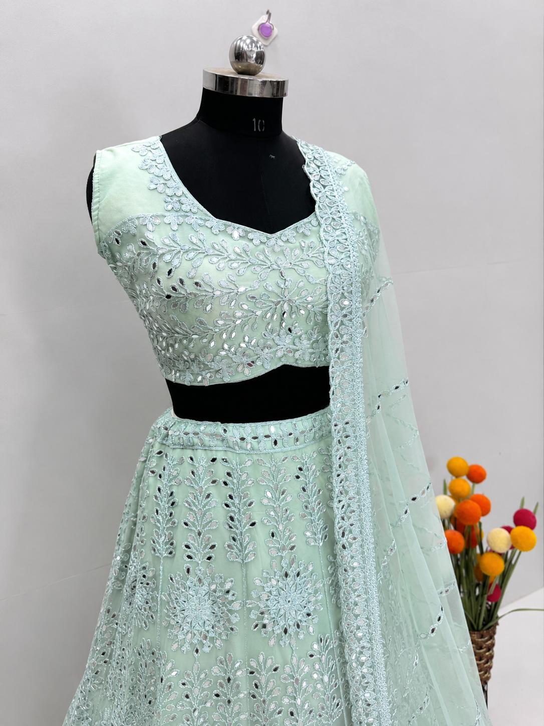 Premium Embroidered Net Lehenga Choli Set with Dupatta | Party & Wedding Wear