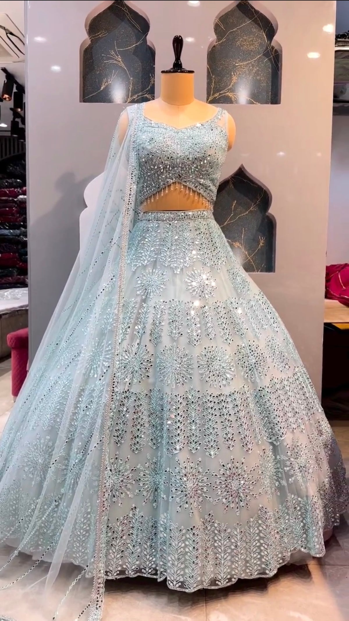 Premium Embroidered Net Lehenga Choli Set with Dupatta | Party & Wedding Wear