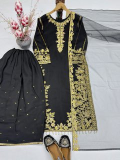 Luxury Brown Embroidered Pakistani Salwar Kameez Suit with Organza Dupatta for Women