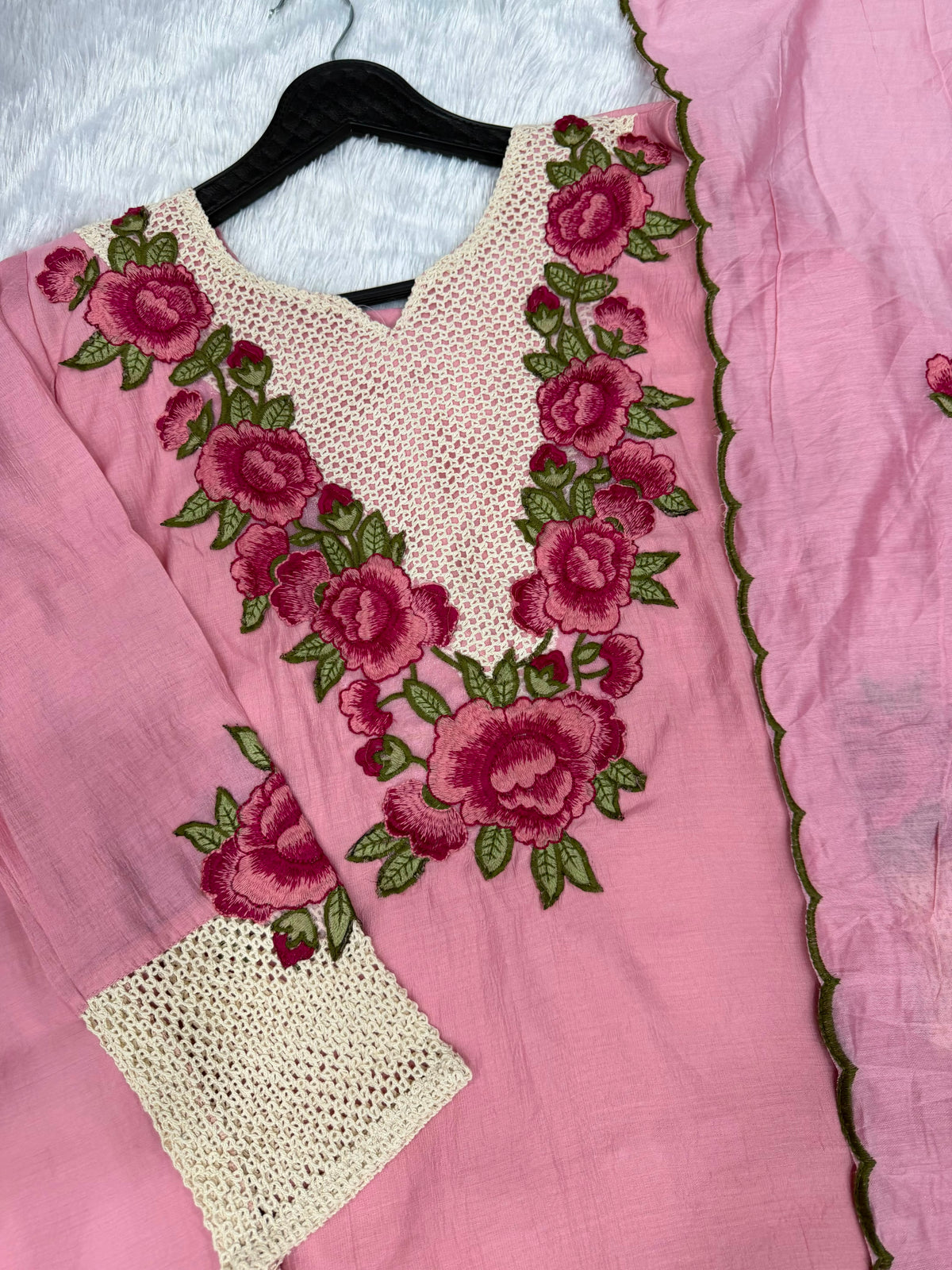 Premium Floral Embroidered 3 Piece Salwar Suit Set for Women