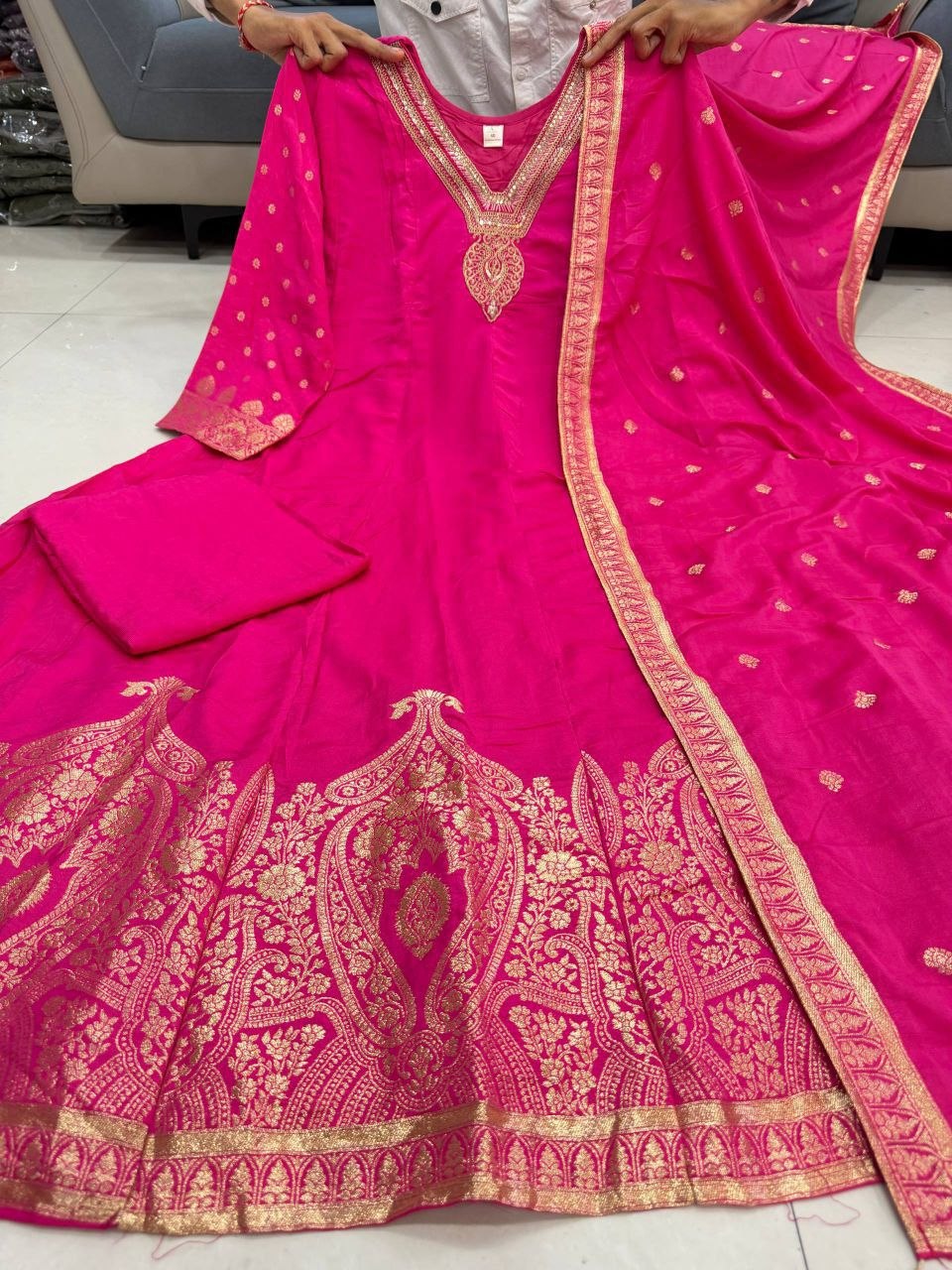 Designer Embroidered Anarkali Suit Set with Dupatta – Festive Ethnic Wear