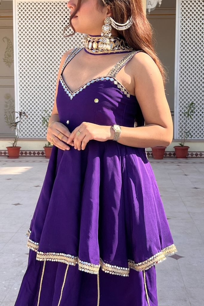 Premium Designer Peplum Sharara Suit Set | 3 Piece Festive Wear