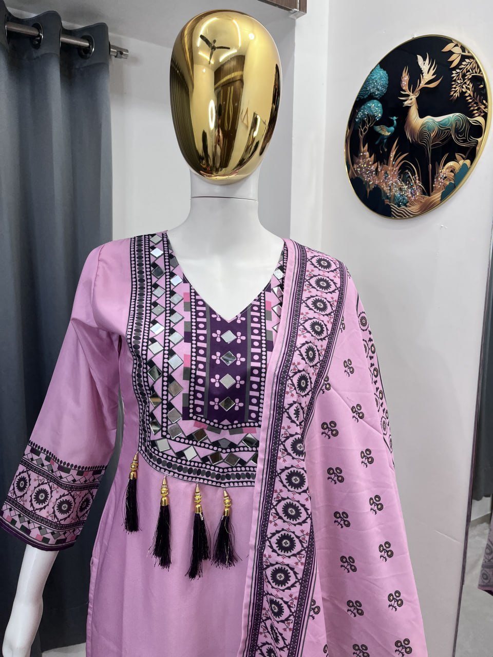 Women’s Printed Kurta Palazzo Dupatta Set | Ethnic 3 Piece Suit