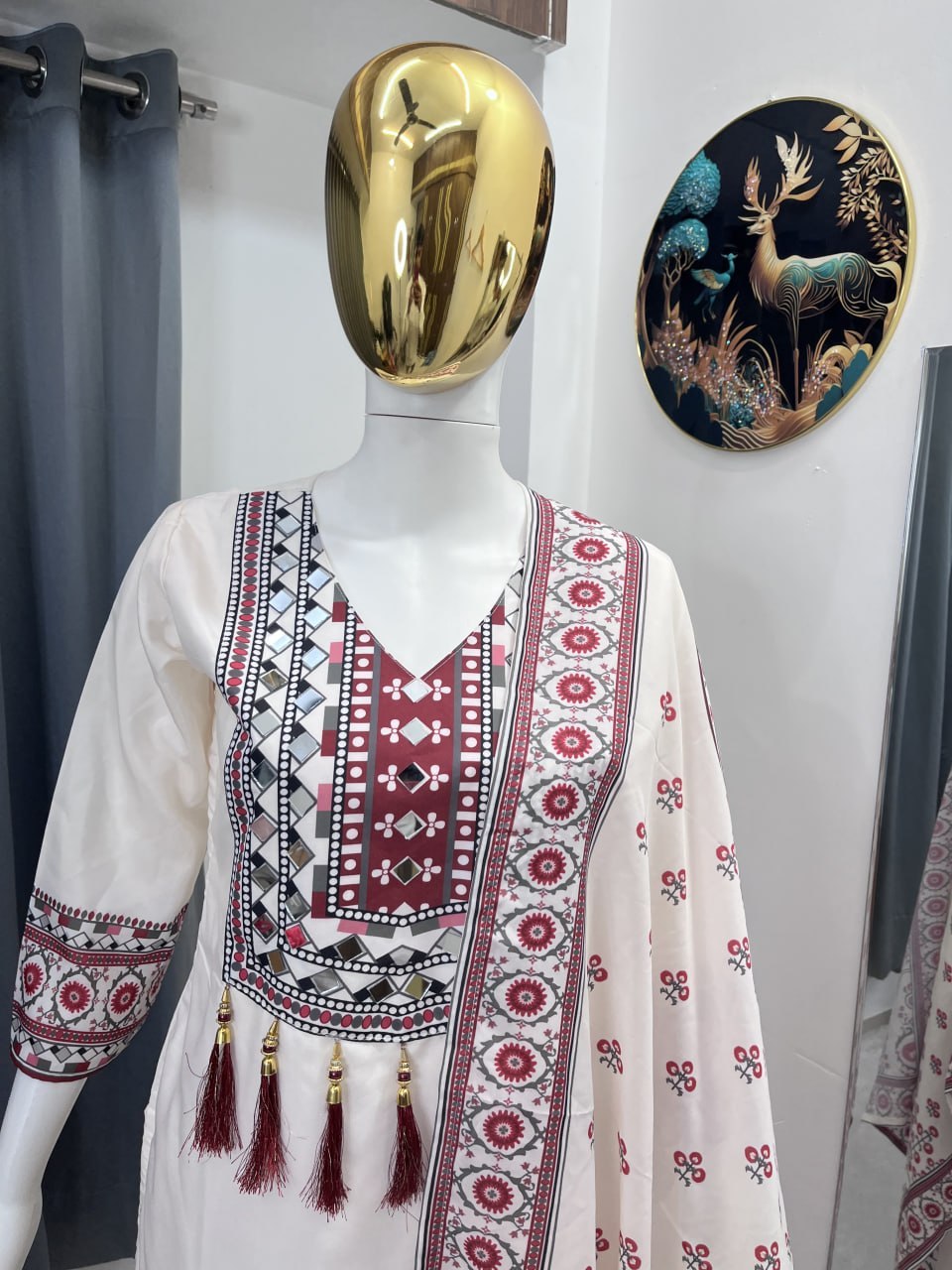 Women’s Printed Kurta Palazzo Dupatta Set | Ethnic 3 Piece Suit